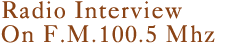 Radio Interview 100.5